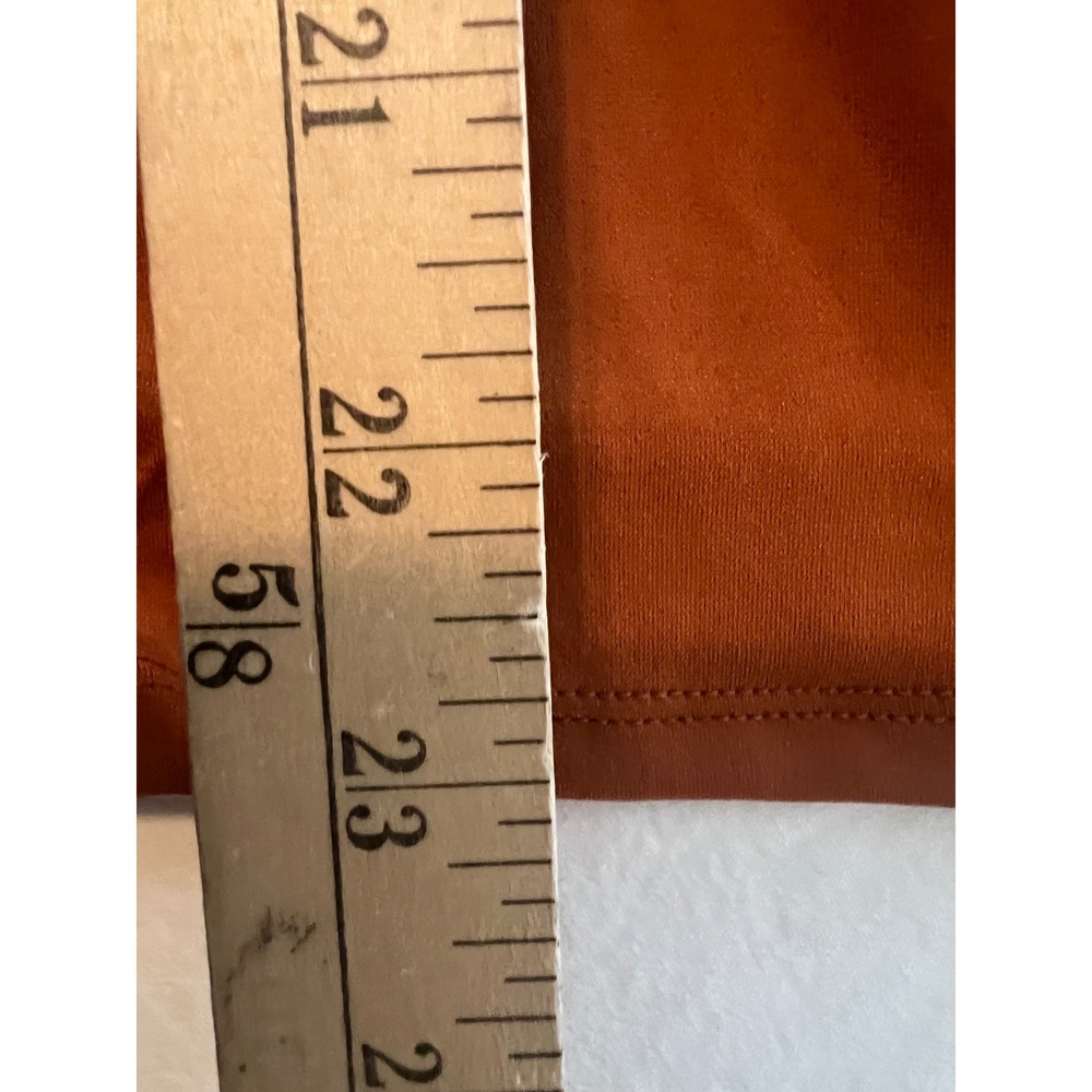 Sleeveless Front Knot Twisted Draped Knit Top Burnt Orange Rust Crew Neck L - Picture 7 of 10